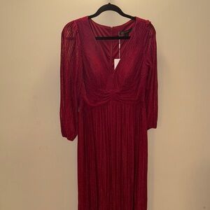 Ever Pretty Burgundy Long Sleeve Dress
